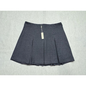 Max Studios Women’s Large Gray Pleated Mini Skirt Preppy Old Money Academia NWT